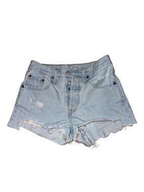 Levi's Light Blue Distressed Cutoff Denim Shorts